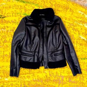 Vegan black leather jacket
